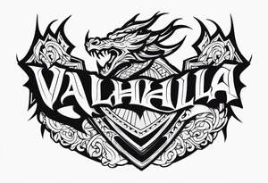 Valhalla sword shield dragon tattoo idea
