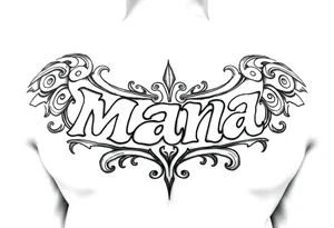 Tattoo over the word mana and create a Tamoko around the tattoo from the descent of Māori ihaia Of the north Island tattoo idea