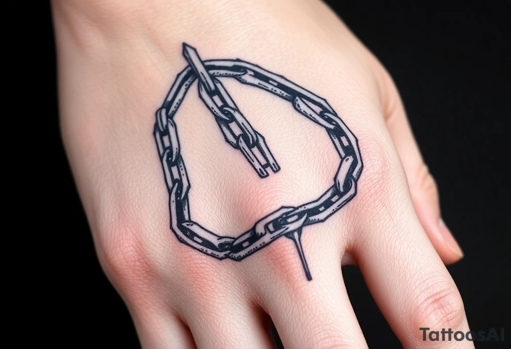 gothic chains intertwined on hand tattoo idea