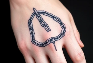 gothic chains intertwined on hand tattoo idea