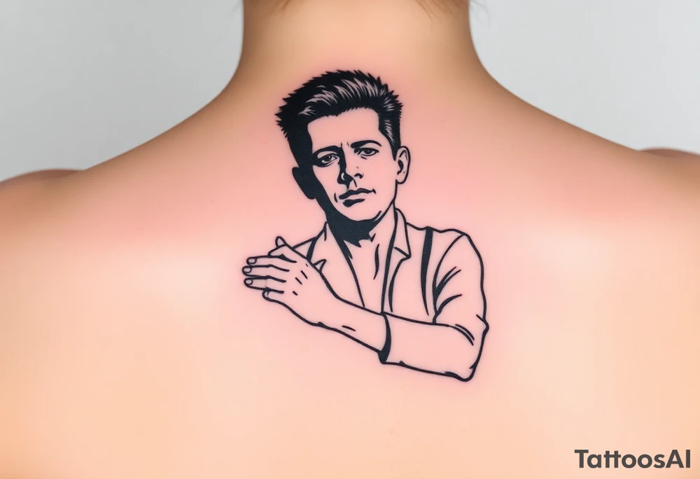 Rick Astley Never Gonna Give You Up Shaking Hands Left to Right Dance Pose tattoo idea