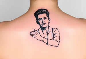 Rick Astley Never Gonna Give You Up Shaking Hands Left to Right Dance Pose tattoo idea