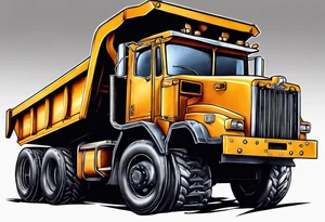 Realistic tattoo of a Dump truck on a forearm tattoo idea