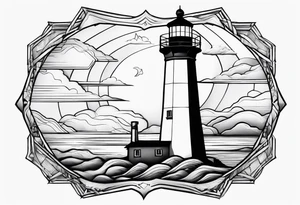 Octagons, filled in with random blanks. One with a light house tattoo idea