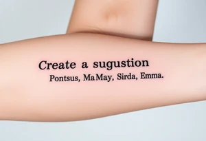 Create a suggestion with the names Pontus, Maja, Sigrid and Emma tattoo idea