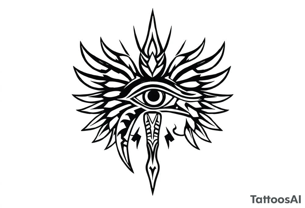 eye of horus with rays coming out of it tattoo idea