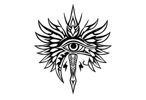 eye of horus with rays coming out of it tattoo idea