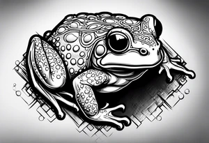 Toad with fur coat tattoo idea