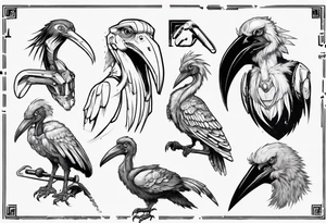 Cyberpunk Shoebill tattoo idea