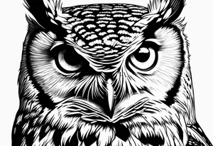 eastern screech owl mural tattoo idea