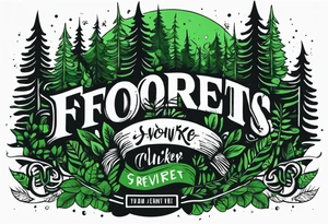 forest, green and black, no people tattoo idea