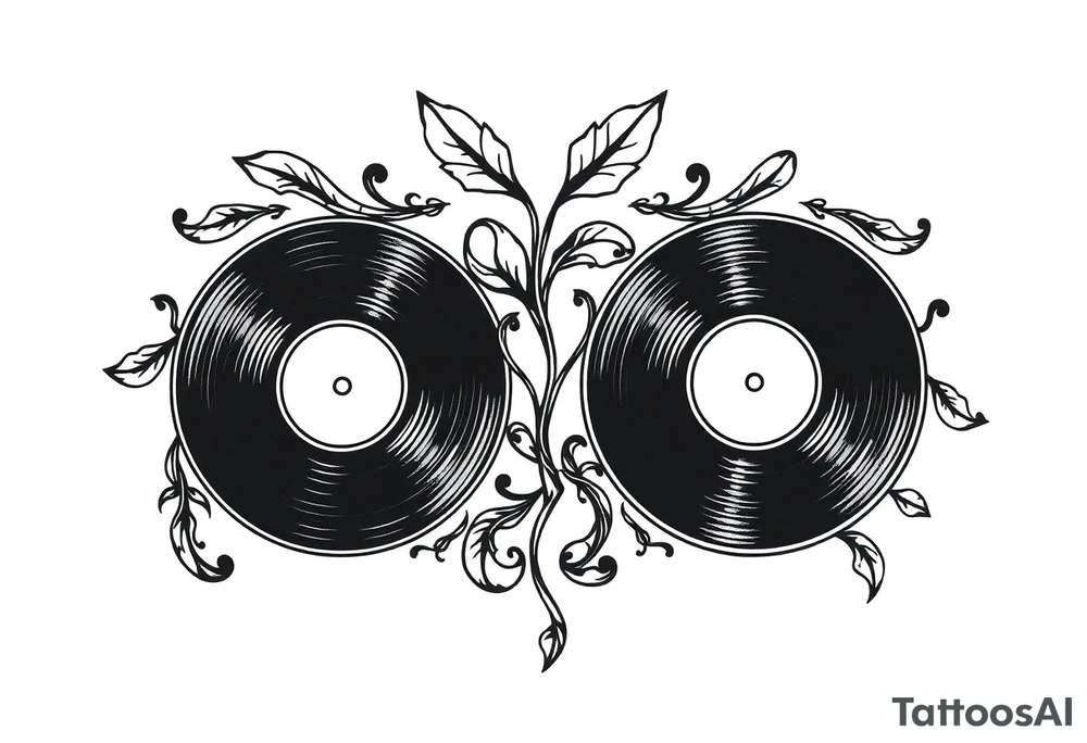 two vinyl records tattoo idea