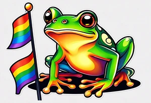 cute frog pride flag tattoo idea