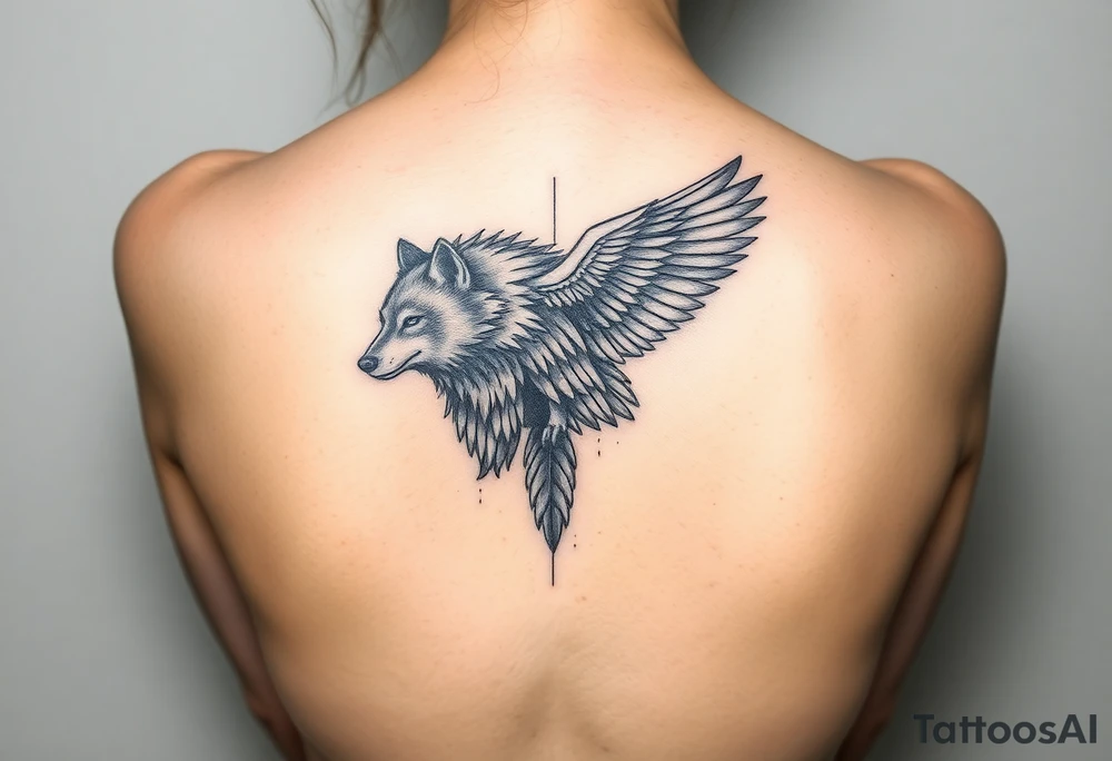 Wolf and raven tattoo idea