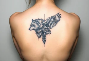 Wolf and raven tattoo idea