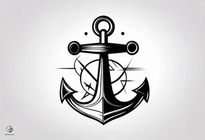 half anchor half helm
simple lines
no skulls tattoo idea