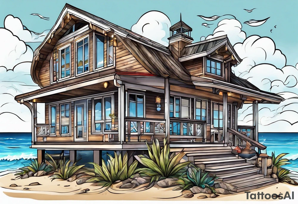 Beach house tattoo idea