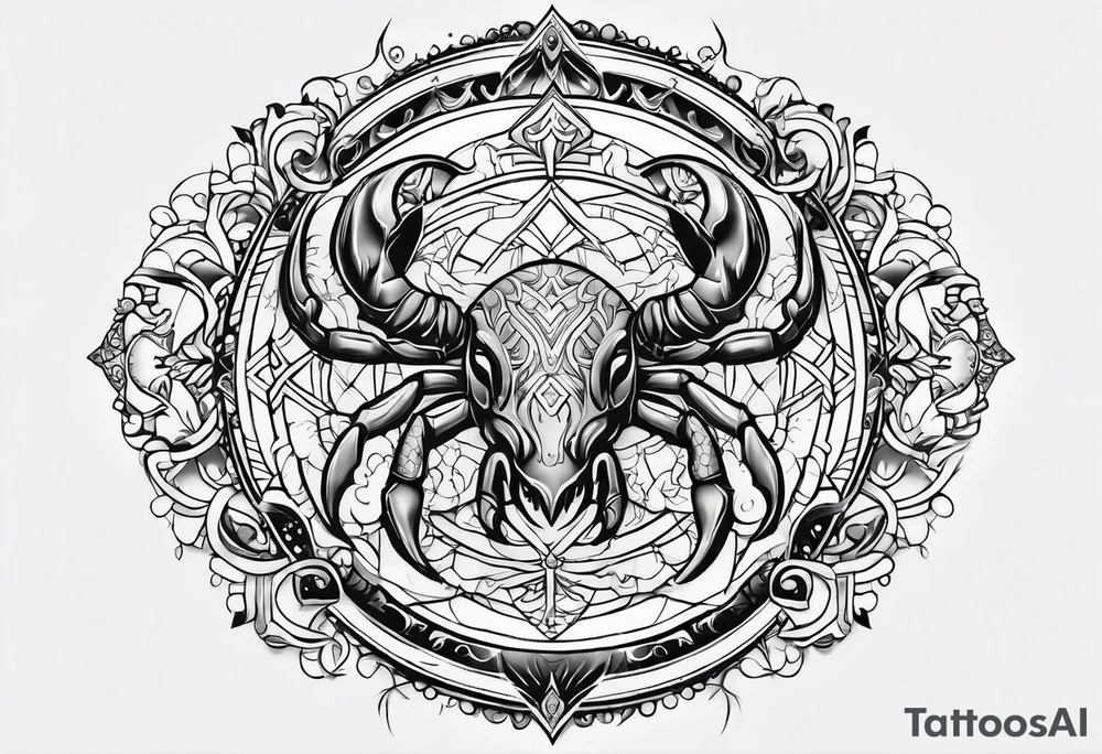 Cancer Zodiac Sign tattoo idea