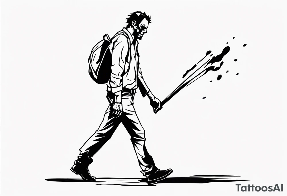 zombie walking tattoo idea