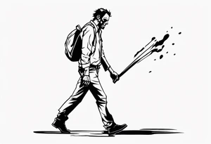 zombie walking tattoo idea