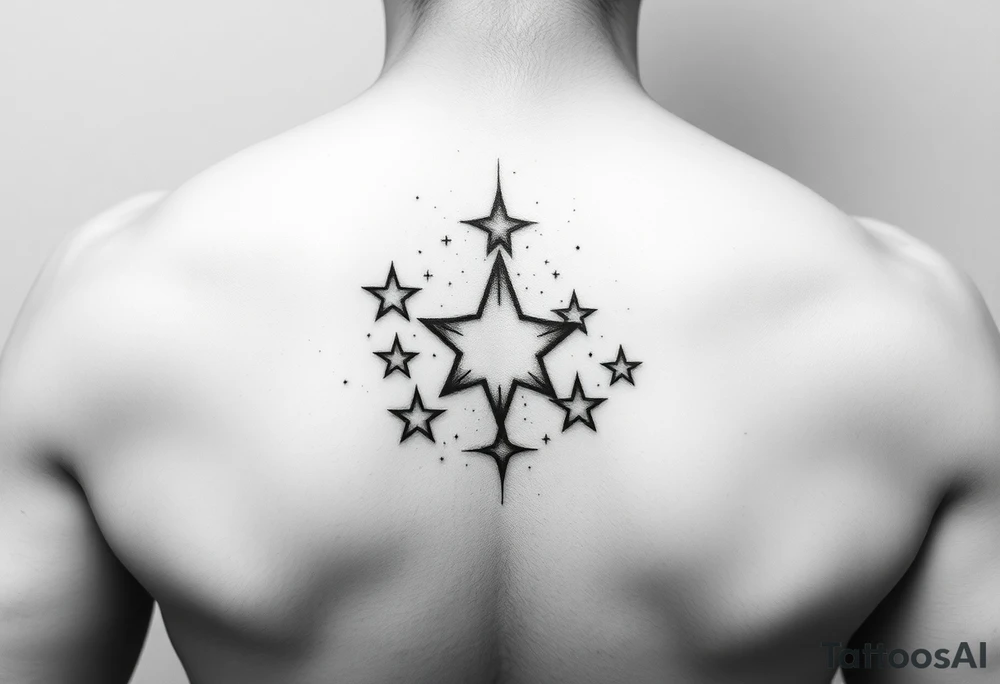 Stars on hand tattoo idea