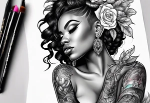 Black woman tattoo idea