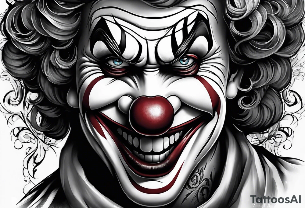 Clown face tattoo idea
