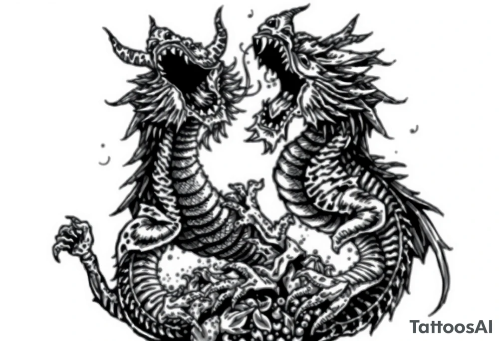 roaring dragons tattoo idea