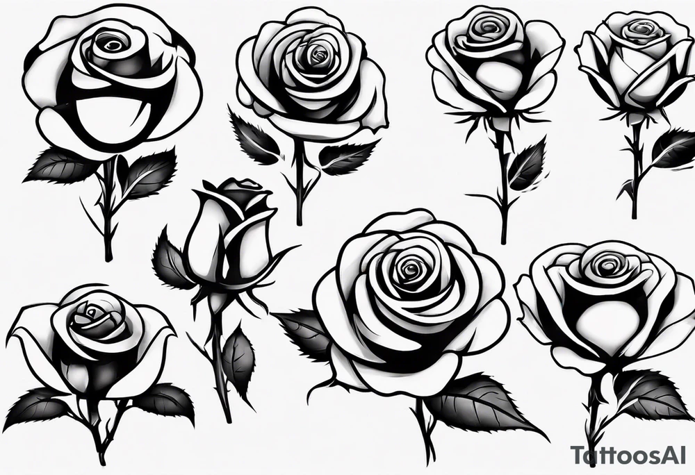 Single Rose with stem tattoo idea
