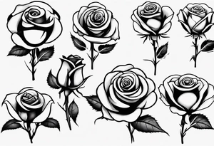 Single Rose with stem tattoo idea