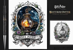Harry Potter themed full sleeve tattoo idea