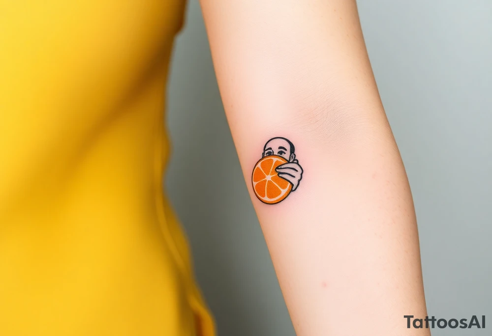 Grandfather peeling an orange tattoo idea