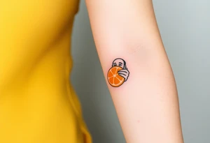 Grandfather peeling an orange tattoo idea