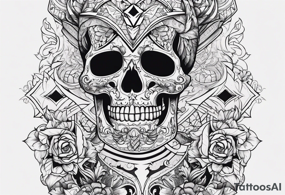 Skeleton with tattoos tattoo idea