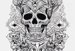 Skeleton with tattoos tattoo idea