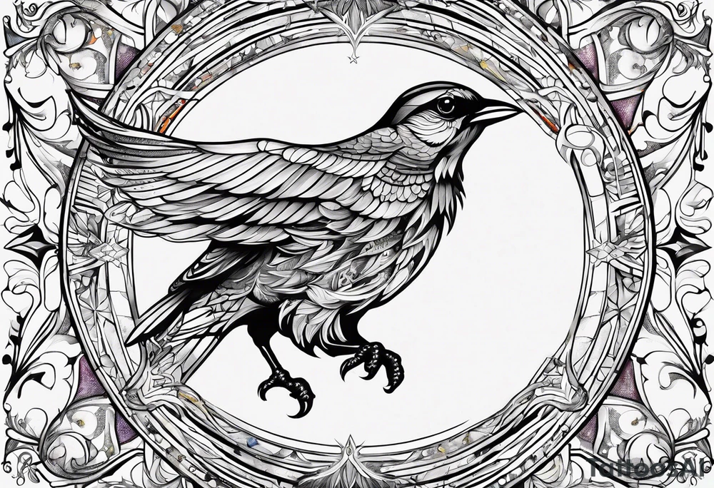 Constellation, bird wing , animal, snow , cross tattoo idea