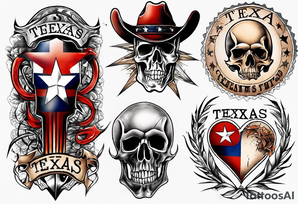 Texas theme forearm sleeve tattoo idea