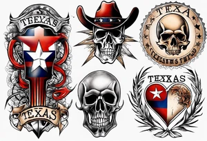 Texas theme forearm sleeve tattoo idea