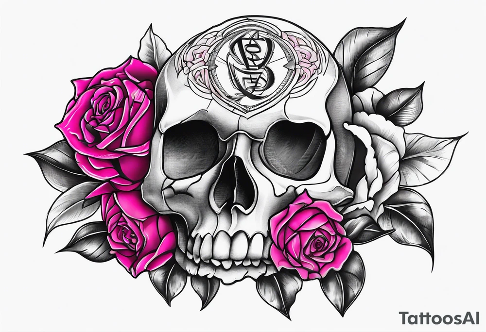 Pink Floyd skull rose tattoo idea