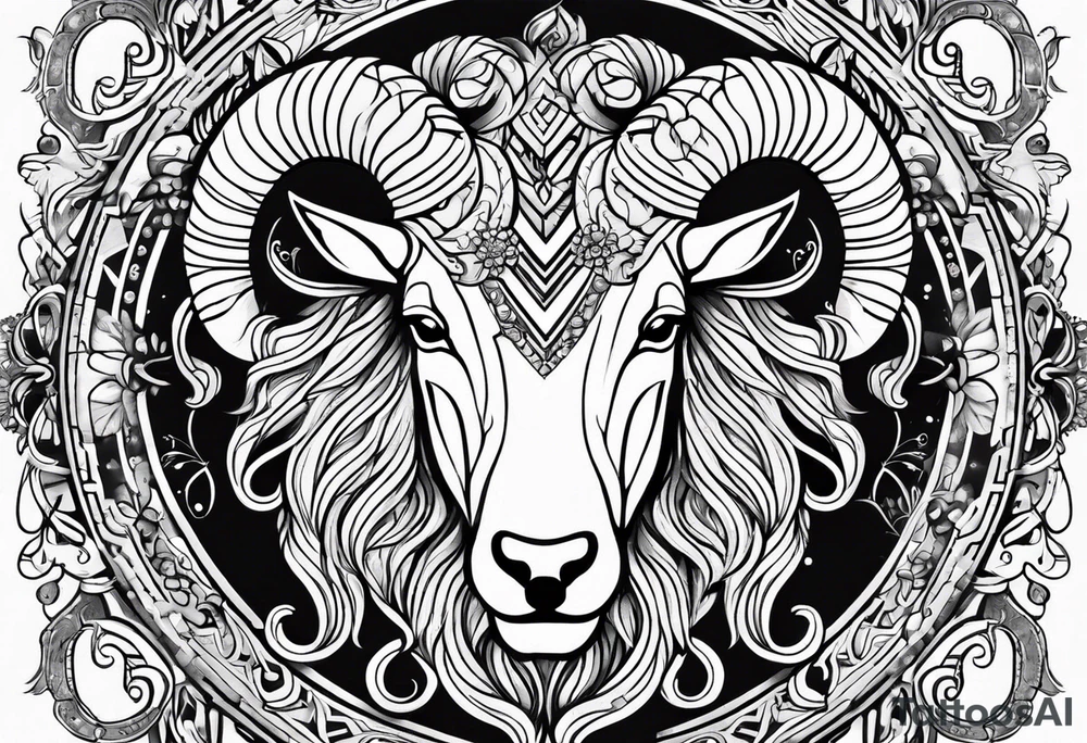 aries zodiac symbols tattoo idea