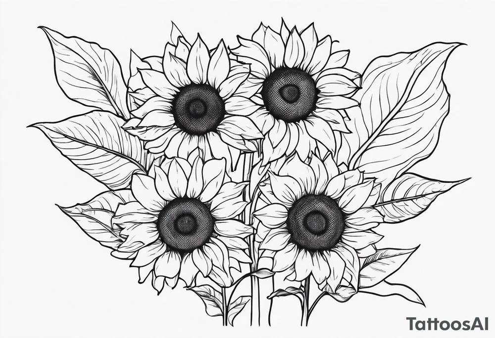 standing sunflower tattoo idea