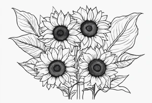standing sunflower tattoo idea