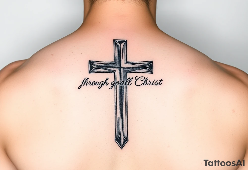 I can do all things through Christ who strengthens me scripture fading from cross on forearm tattoo idea
