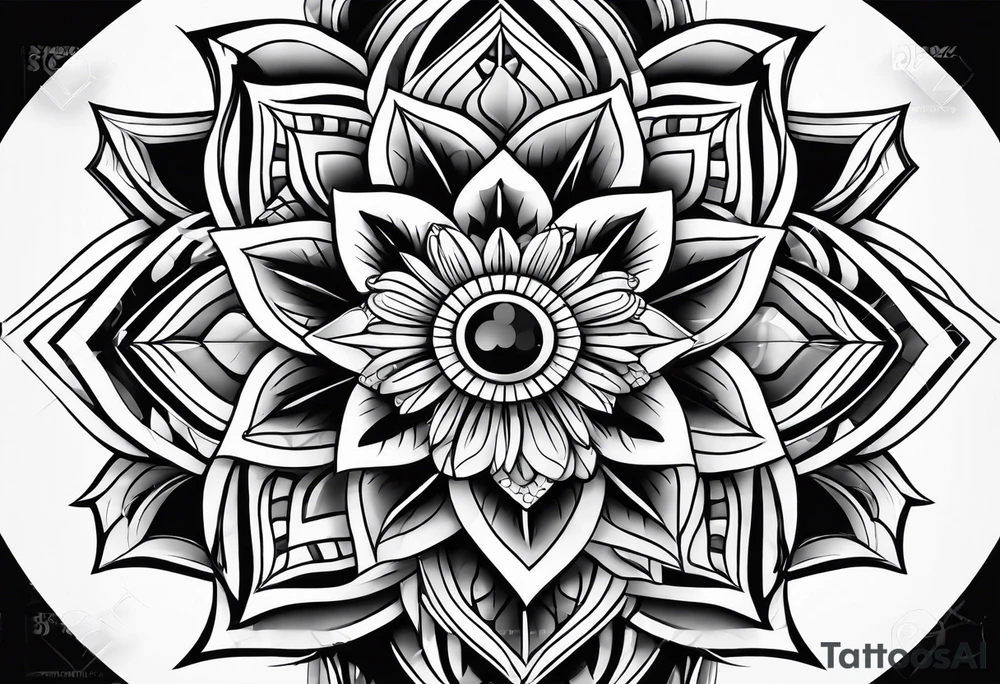 three-dimensional figure tattoo idea