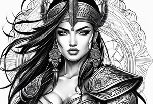 Woman warrior tattoo idea