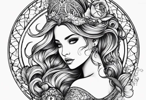 Zodiac  mermaid tattoo idea
