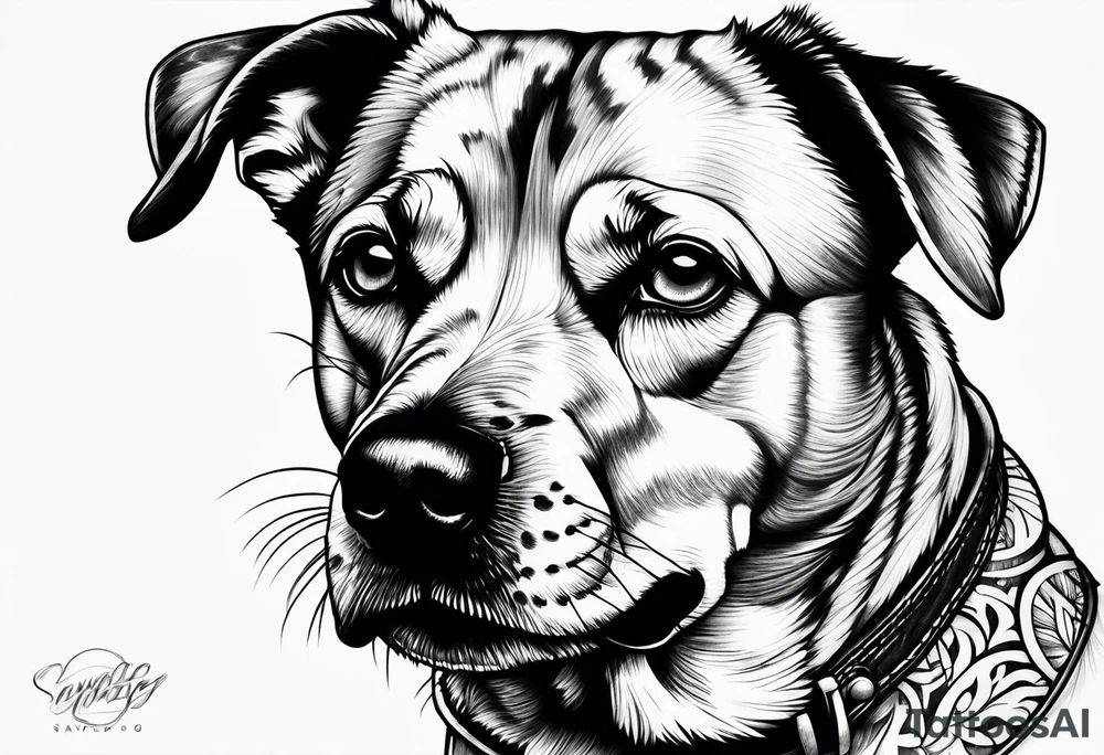 Savage dog tattoo idea