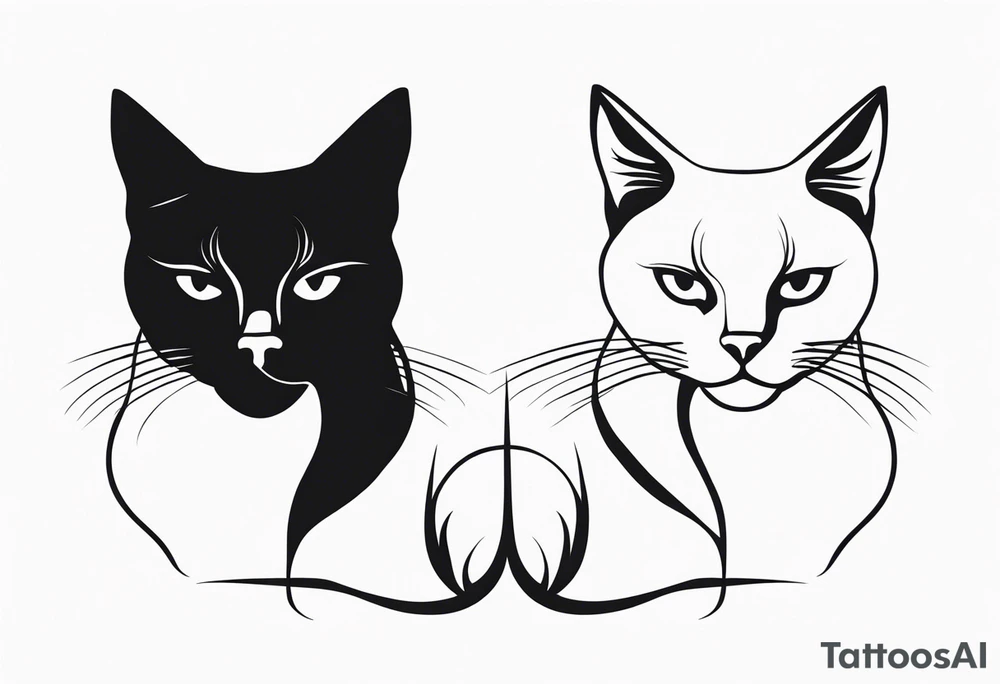 Two cat silhouettes tattoo idea