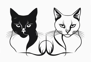 Two cat silhouettes tattoo idea