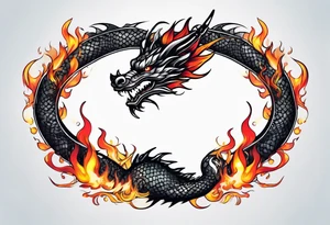 dragon and fire bracelet tattoo idea